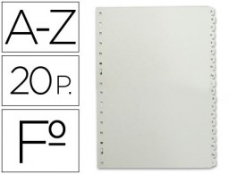 Juego de 20 separadores alfabéticos Multifin 3005 Folio PVC gris